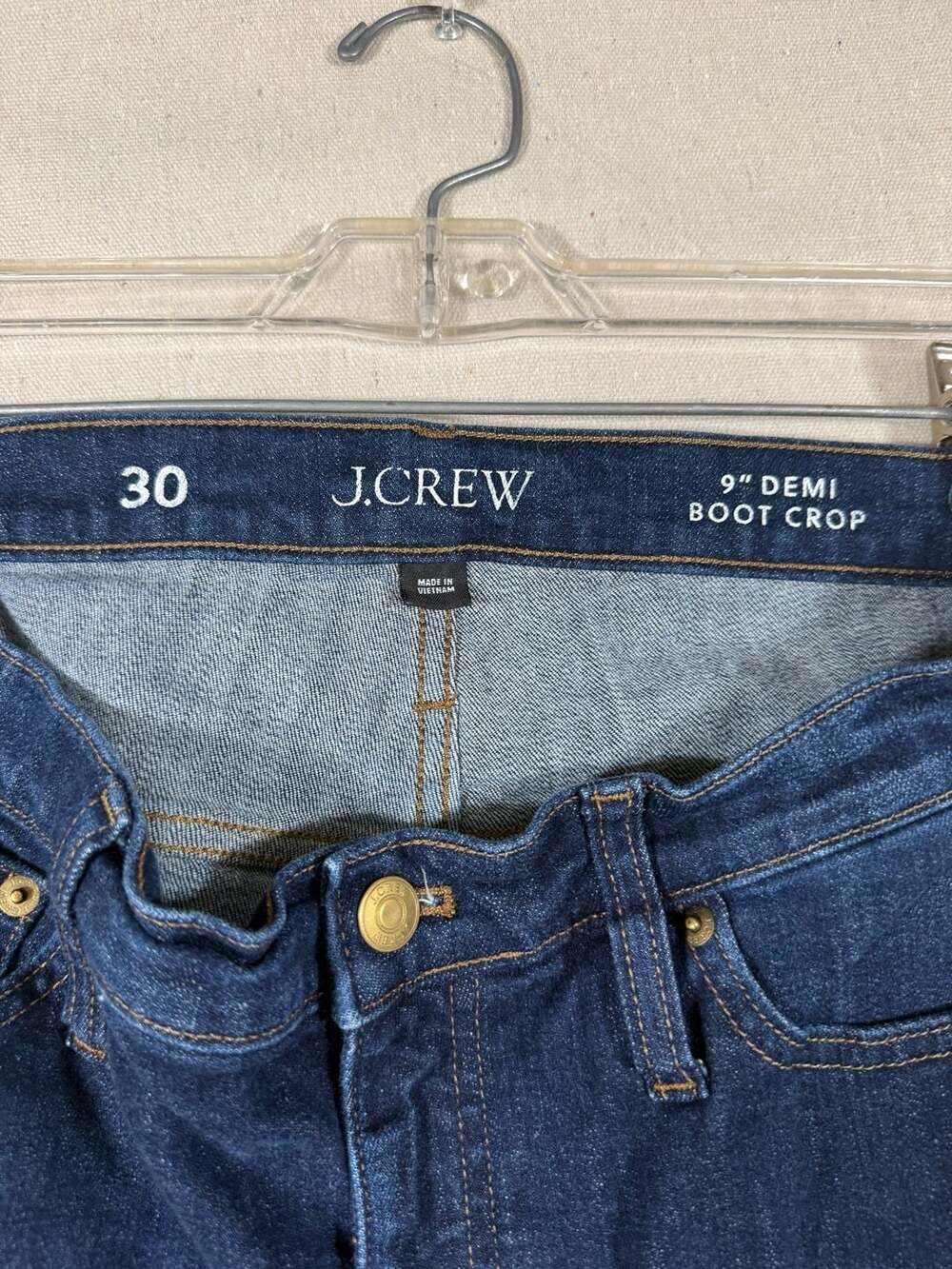 J.Crew 9" Demi-Boot Crop Jeans in Black with Raw Hem Size 30 - Picture 2 of 5